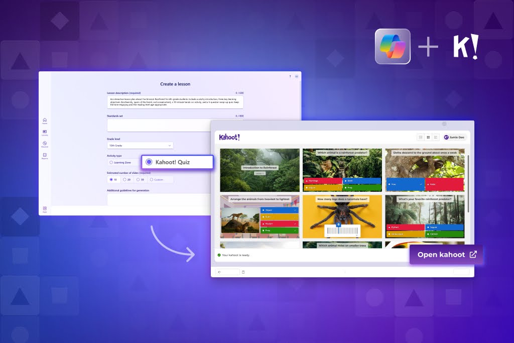 Kahoot! integrated with Microsoft Learning Zone