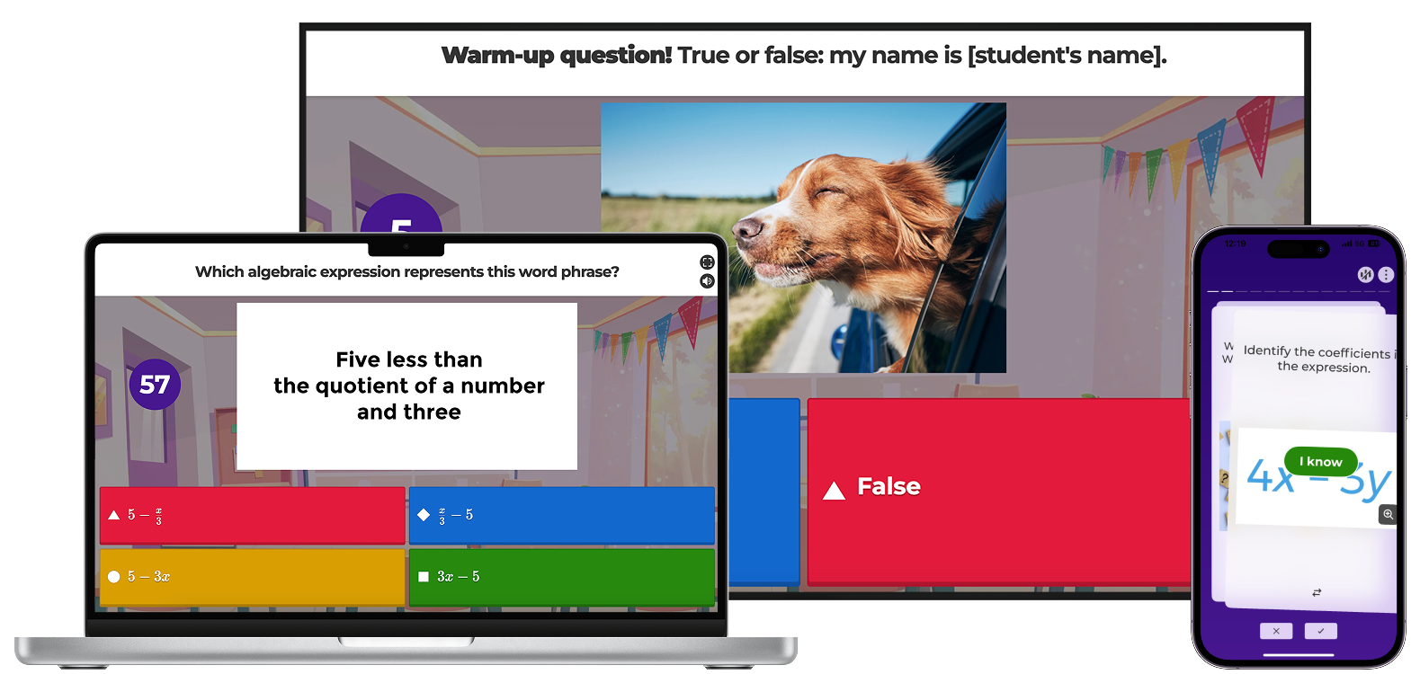 Kahoot!+ desktops with a dog
