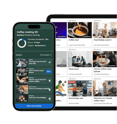 Training modules in Kahoot! courses