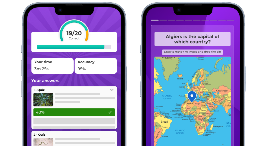 A smartphone displays the 