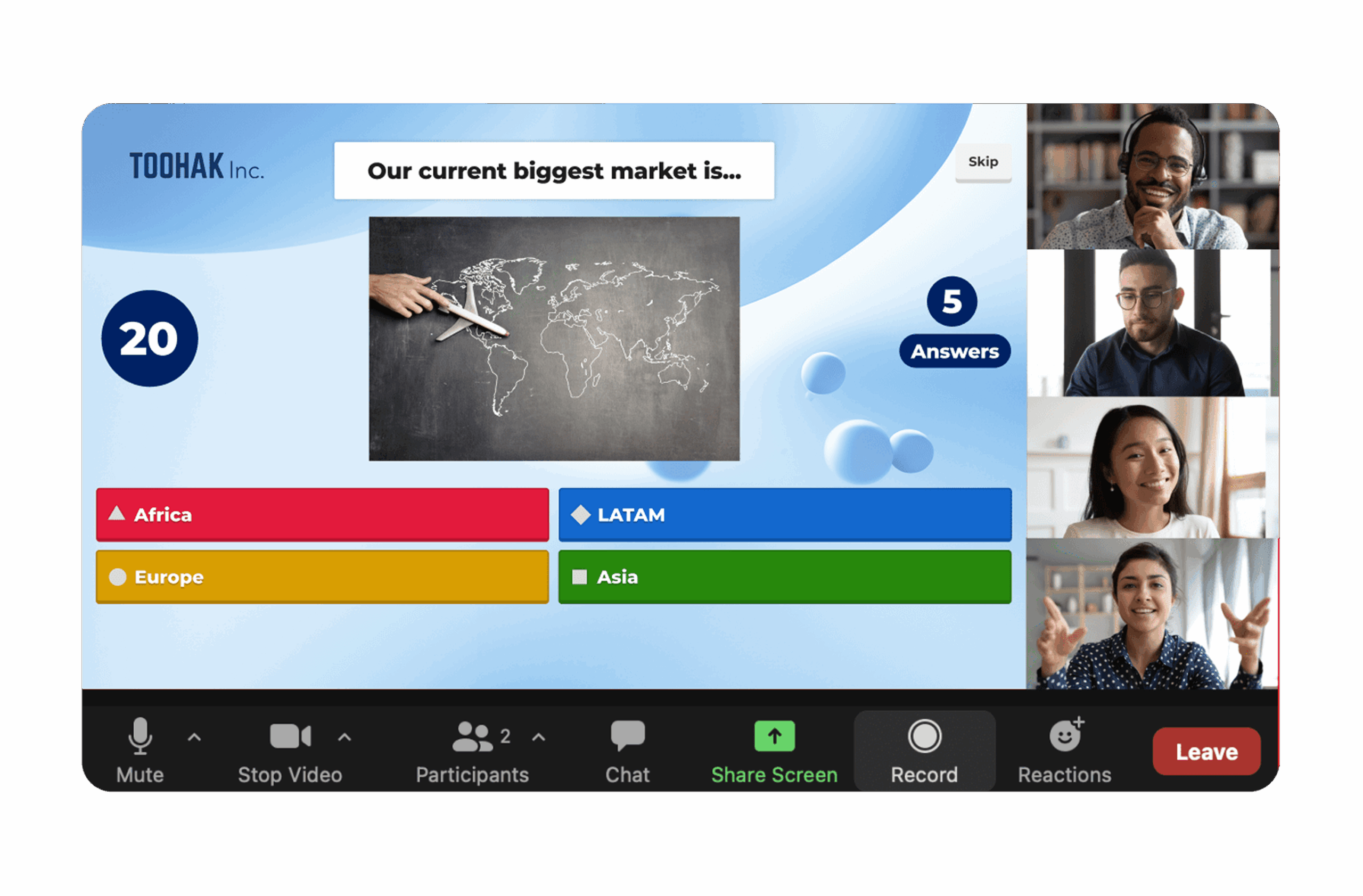 Image of Kahoot! being used in a Zoom