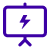 Icon of presentation screen with lightning bolt on the screen