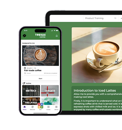 Training course screenshot on mobile and tablet device