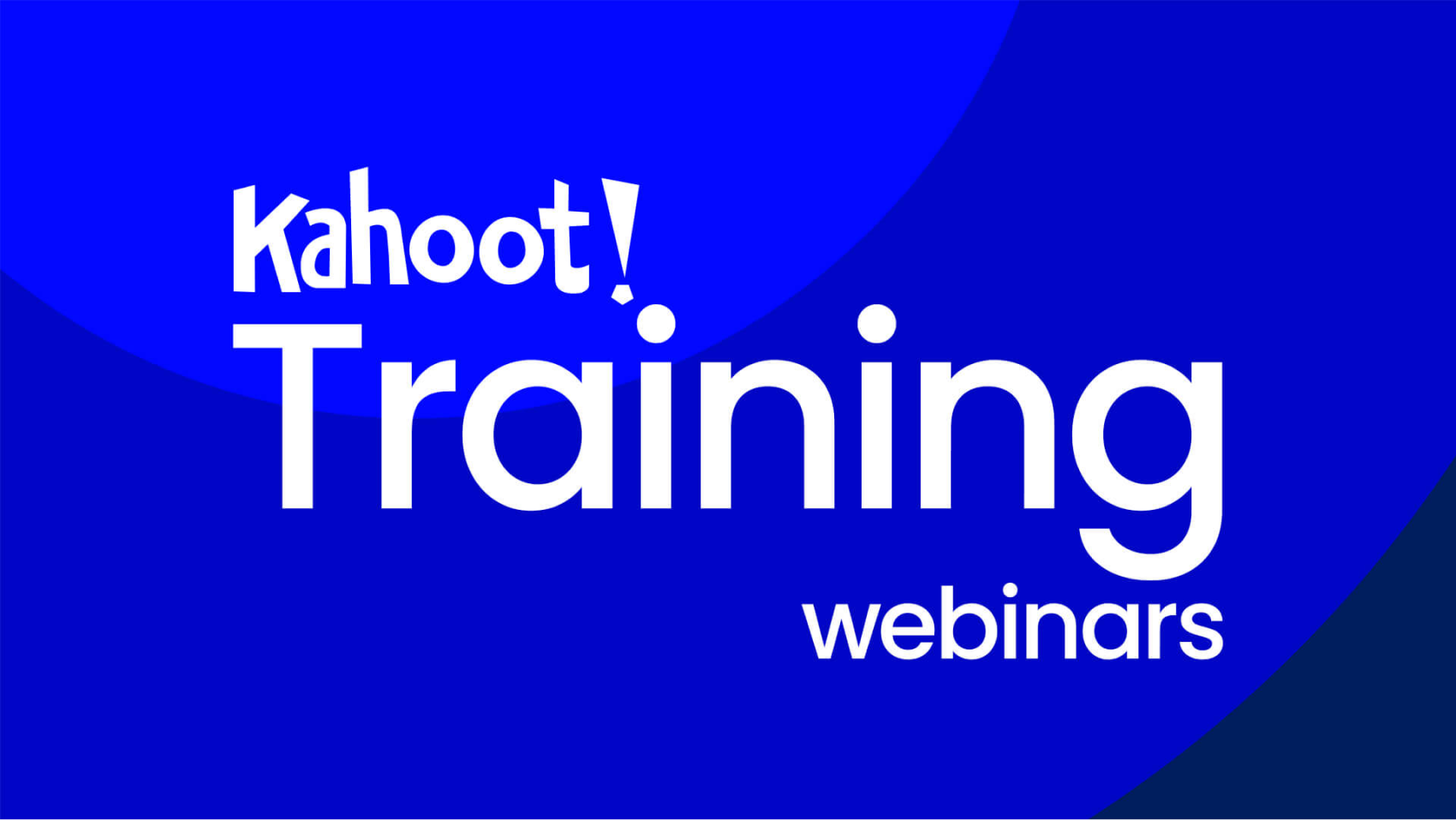 Kahoot! training webinars logo with a blue background